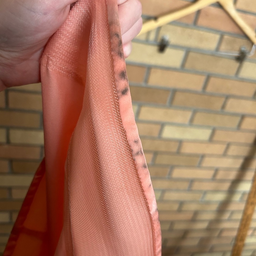 NWT LA FEMME Strapless Slit Satin Ballgown Prom Dress in Peach Size US 4 - Picture 12 of 12